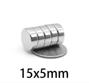 5pcs 15x5mm Super Powerful Strong Round Neodymium Disc Magnets N35 Rare Earth RR - Picture 1 of 1