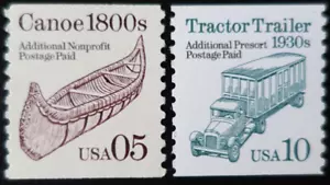 ÉTATS UNIS - USA - PRÉOBLITÉRÉ PRÉO N°19/20 CANOË et CAMION NEUF ** LUXE MNH - Imagen 1 de 1