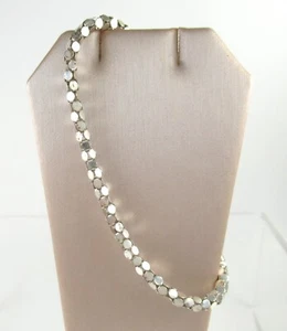 .925 Sterling Silver Chain Bracelet Fancy Link Circles Popcorn 8.5" - Picture 1 of 2