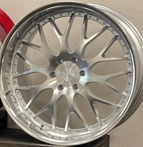4- Esko Wheels Esko 4.0, 24x9/24x11Silver Face Polished Lip 6x139.7 - Picture 1 of 11