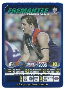2005 Teamcoach Blue Star Premium Prize Card (14) Luke McPHARLIN Fremantle - Picture 1 of 1