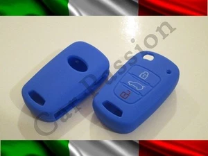 Coquille Clé Cover Kia Silicone Sportage Picanto Rio Sorento 3 Touches Bleu - Picture 1 of 1