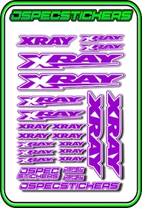 XRAY RC A5 STICKER SHEET NT1 T4 XB9 RX8 ELECTRIC NITRO CAR DECALS R/C PURPLE W - Picture 1 of 9