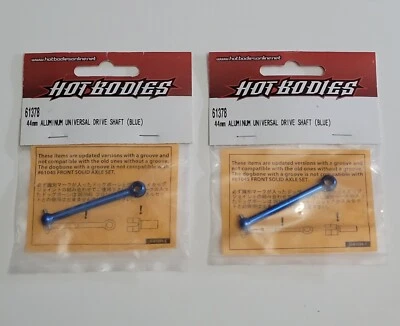 LOT OF 2 ~ Hot Bodies 61378 Blue 44mm Aluminum Universal Drive Shaft Axle (1) - Image 1 of 3