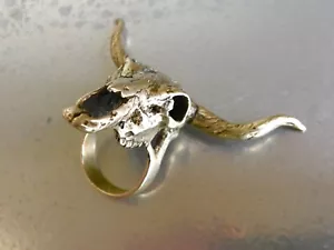 Hand Made Sterling Silver Animal Skull Ring - Picture 1 of 2