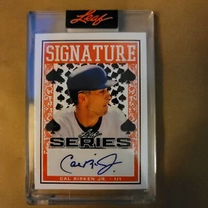 CAL RIPKEN JR 2022 LEAF SIGNATURE SERIES PLAYER CARD BACKGROUND (SPADES) 1/1 - Picture 1 of 6
