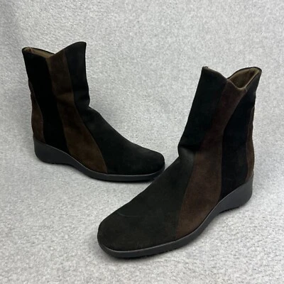 Botas de neve Aquatalia preto marrom patchwork camurça tamanho 9.5 - Imagem 1 de 4