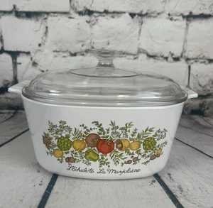 MCM Corning Ware Spice of Life A-3-B L'Echalote La Marjolaine 3 Lt Casserole Vtg - Picture 1 of 12