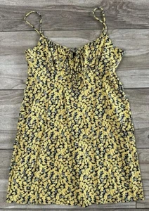 Size S - Motel Floral Mini Dress Yellow And Black - Picture 1 of 3