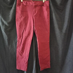 Old Navy Pixie mid rise pants stretch wine pockets zip front tapered legs 10 - Picture 1 of 7