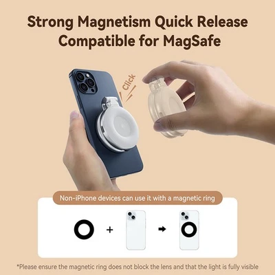 Magnetic Selfie Light Portable Phone Light Rechargeable Cell Phone Refill Light - Image 1 of 4