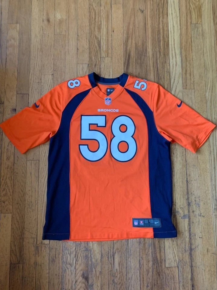 Camisa Denver Von miller laranja e azul marca é NFL - Imagem 1 de 1