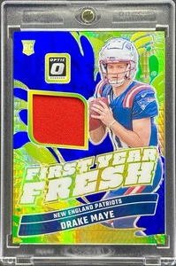 Drake Maye SELTENE ROOKIE BLAU REFRAKTOR JERSEY PACTH INVESTMENTKARTE PATRIOTEN NEUWERTIG - Bild 1 von 2