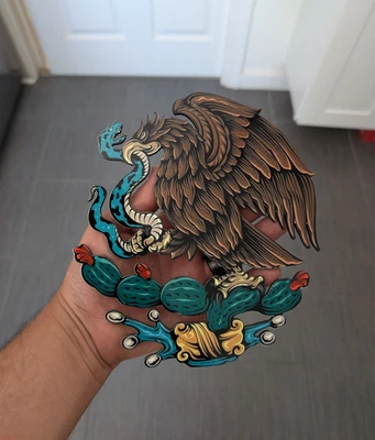 Large Mexican Flag Emblem Fridge Magnet - Die Cut - Gift - Viva La Mexico - Image 1 of 2