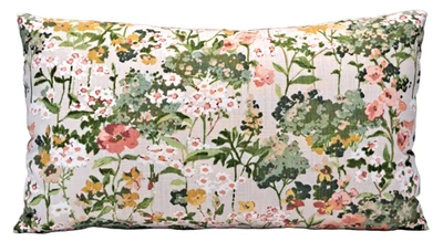 Floral Green Gold Blush Botanical 12x20 Decorative Throw Pillow Cover Lumbar - Image 1 of 4