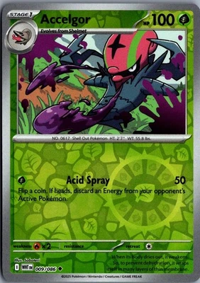 2025 Scarlet & Violet Series - White Flare Accelgor Uncommon #9 - Image 1 of 2
