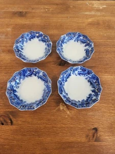 W.H Grindley ARGYLE Flow Blue Fruit Bowls SET OF 4 Berry Small BOWLS - Picture 1 of 7