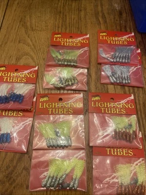 Arkie Lightning Tubes Lot Of 10 Packs Panfish Killers Multiple Colors Vtg - Изображение 1 из 4