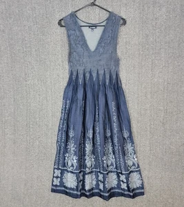 Abito donna Max Edition L blu floreale senza maniche scollo a V aderente e svasato - Foto 1 di 12