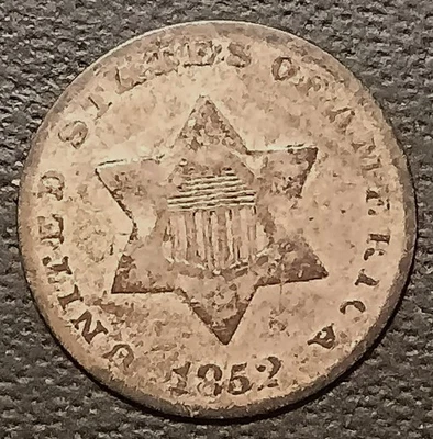 1852 3¢ Three Cent Silver Type 1 Small Star - Image 1 of 3