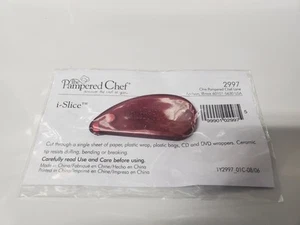 Pampered Chef I Slice cutting tool handheld cranberry color New In The Package - Picture 1 of 3