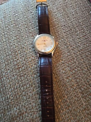 Mens US Polo Association 43mm Round Brown Leather Watch  - Image 1 of 4