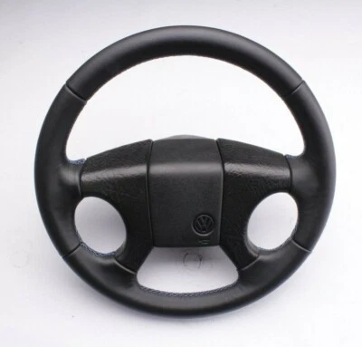 ✅  Lederlenkrad Lenkrad VW Golf Jetta MK2 NEU LEDERBEZUG Neu Beziehen - Bild 1 von 3