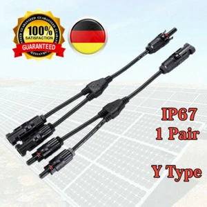 DE 2 Solarkabel Y Stecker Verteiler Buchse Solarpanel Photovoltaik Kabel 1 Paar - Bild 1 von 10