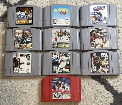 10 Vintage N64 Classic Nintendo 64 Video Games Tested Madden NBA Jam Gretzky NHL - Image 1 of 4