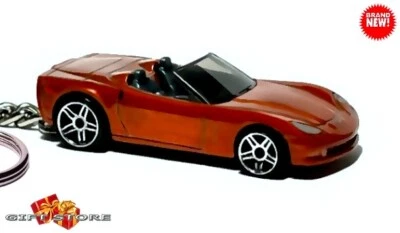 🎁🎄🎅🆕 RARE CUSTOM KEYCHAIN SUNSET ORANGE CHEVY CORVETTE C6 ❤️GREAT GIFT❤️🎄🎁 - Image 1 of 4