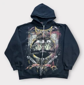 Vintage Tapout Hoodie Sweatshirt Herren Gr. L/XL Schwarz Y2K Goth Skulls MMA MPS - Bild 1 von 10