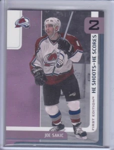 Joe Sakic 2002 Be A Player First Edition Hockey Card 2 point Grade MT - Picture 1 of 2