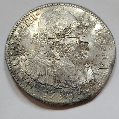 1796 Mo Mexico Silver 8 Reales Cartwheel Luster & Chopmarks Choice AU *D213 Cover