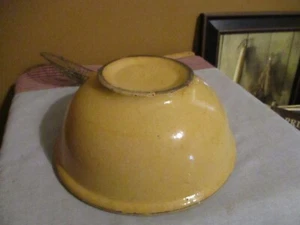 ANTIQUE YELLOW WARE MIXING BOWL--1800'S--10" ACROSS 4" DEEP - Picture 1 of 6