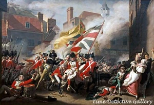 "Death of Major Peirson at Battle of Jersey" - Revolutionary War Art Print - Picture 1 of 1