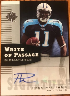 2007 Ultimate Collection Write Of Passage Signatures Paul Williams WP-WI - Image 1 of 2