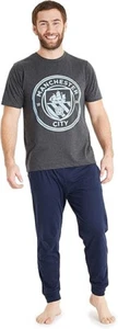 Manchester City FC Mens Long Pyjamas PJs - Size Medium - Picture 1 of 7