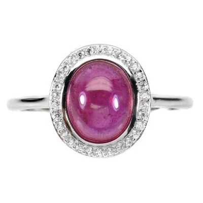 925 Sterling Silver Ring Oval Ruby 9x7mm Cz Gemstone Jewelry Size 9 - Image 1 of 4