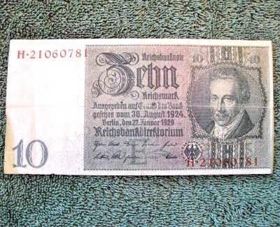 BERLIN REICHSBANKNOTE: 10 Mark 1924 / 1929 GERMANY Weimar Republic - Image 1 of 2