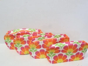 CLINIQUE FLORAL PRINT COSMETIC BAG 10.25" x 2.25" x 5" (LOT OF 4) - Picture 1 of 3