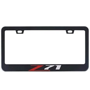 2PK Z71 For Colorado Silverado 1500 Black Red Stainless Steel License Plate Fram - Picture 1 of 1