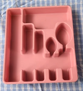 Vintage 1980's Rubbermaid Cutlery Silverware tray organizer #2922 Pink Mauve - Picture 1 of 3