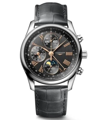 浪琴表 Master Collection 灰色表盘皮革 40 毫米男士腕表 L2.673.4.61.2 — 第 1/4 张图片