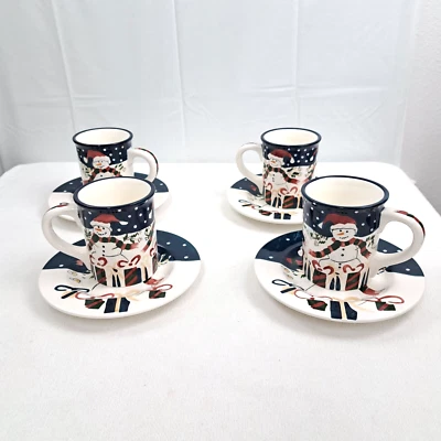 Trish Richman For At Home Large Mugs & 8.25" Plates Matching Service For 4 8pcs. - Image 1 of 4