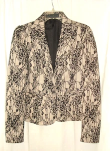Kardashian Kollection BLACK LACE & NUDE Crop BLAZER Size M - Picture 1 of 2