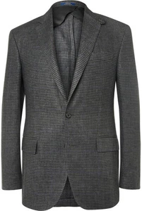 Polo Ralph Lauren Custom Fit Grey Flax Linen Houndstooth Blazer Jacket New $895 - Picture 1 of 3