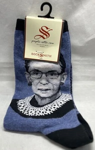 SockSmith Graphic Cotton Crew Sock Women Ruth Bader Ginsburg Blue Heather - Bild 1 von 4
