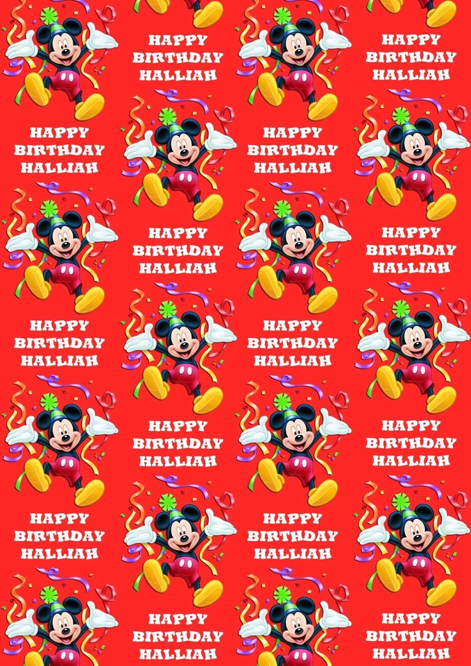 MICKEY MOUSE Personalised Birthday Gift Wrap - Minnie Mouse - Donald Duck Wrap - Image 1 of 1