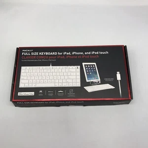 Macally Full Keyboard Lightning Connector iPad iPhone iPod (no stand) IKEYLTII - Picture 1 of 7