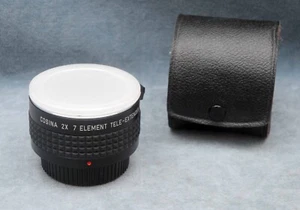 COSINA 2X 7-ELEMENT TELE-EXTENDER FOR MF PENTAX-K WITH CAPS & CASE, JAPAN - Picture 1 of 1